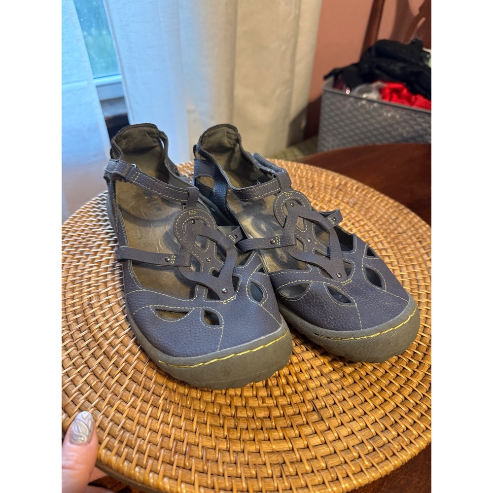 JBU Jambu Womens 8 Navy Blue Mary Jane Cutout Flats All-Terra Comfort Shoes